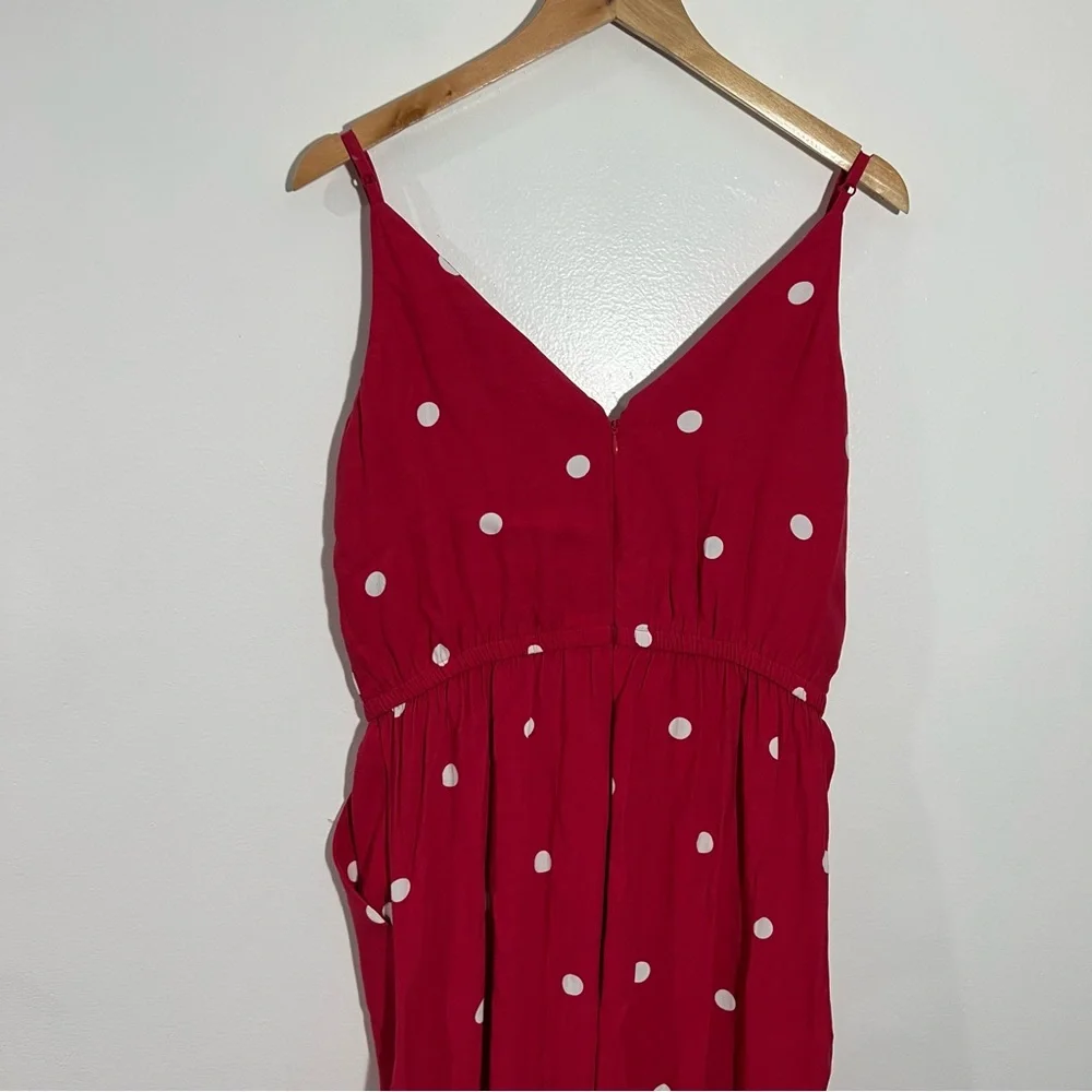 Loft Polka Dot Jumpsuit Elastic Waist‎ Pink/White Medium Summer Casual Parisian